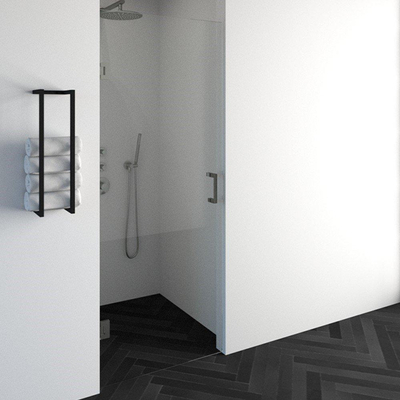 BRAUER Créer Porte de douche - 80x200cm - sans profil - anti-calcaire - verre de sécurité 8mm - inox brossé