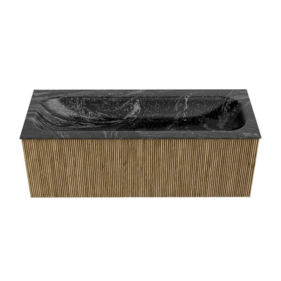 Mondiaz KURVE-DLUX Badkamermeubelset - 120x46x40cm - 1 lade - wastafel solid surface - midden - 1 kraangat - Dusk