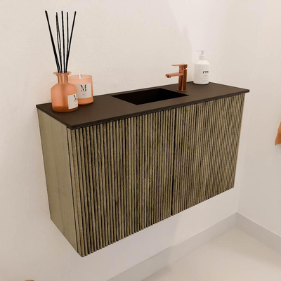 Mondiaz JOYA 70cm toiletmeubel - kleur Dusk - Wastafel FAYE positie Midden 1 kraangat kleur Urban.