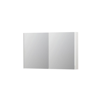 INK SPK2 armoire de toilette – 120 x 74 x 14 cm – 2 portes, portes-miroir double face – Blanc haute brillance