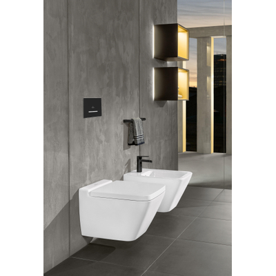 Villeroy & Boch Finion bidet suspendu 1 trou de robinetterie 37.5x56cm - CeramicPlus avec trop-plein blanc