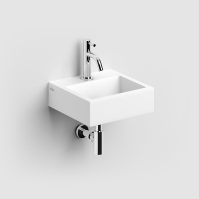 Clou Flush Lavabo de WC - 28x27x9cm - trou de robinet pré-percé - avec bonde de vidage - blanc mat