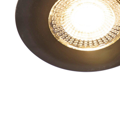 QAZQA Ulo Inbouwspot - set van 2 - 8.2x8.2cm - incl. LED - 3 staps dimbaar - IP44 - rond - mat zwart