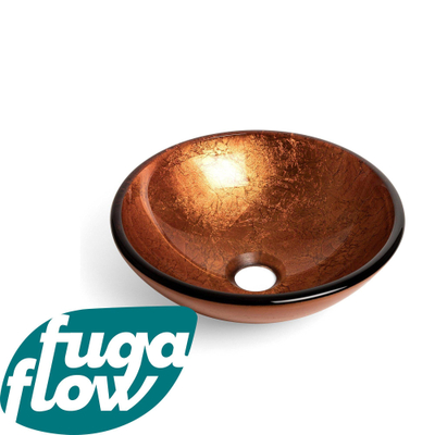 FugaFlow Efficiente Arredo Waskom - 30x10,5cm - rond - gehard glas - bruin rood