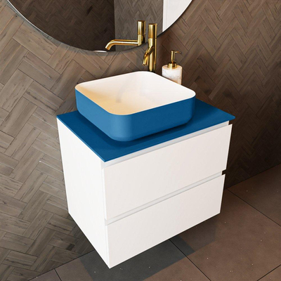 Mondiaz TOP 23 Topblad - 50x23.5x0.9cm - geschikt voor afdekplaat - Solid surface - Jeans
