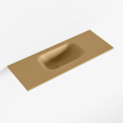 Mondiaz EDEN Lavabo lave-mains - 60x23x0.9cm - vasque au centre - sans trous de robinet - pour meuble WC - Solid surface - Oro