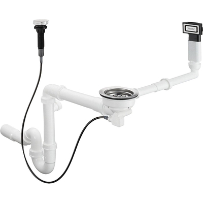 Hansgrohe D16-11 automatische afvoerset voor enkele waskom graniet chroom
