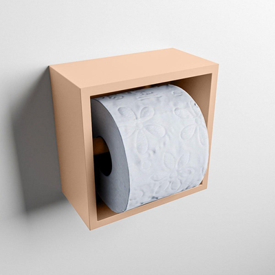 Mondiaz EASY Toiletrolhouder - CUBE 167 - 16x8.6x16cm - solid surface - Rosee