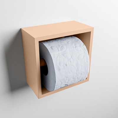 Mondiaz EASY Porte-papier toilette - CUBE 167 - 16x8.6x16cm - solid surface - Rosee