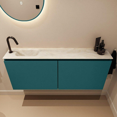 MONDIAZ TURE-DLUX 120cm toiletmeubel Smag. EDEN wastafel Ostra positie links. Met 1 kraangat.