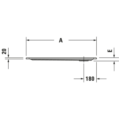 Duravit Starck Slimline Kunststof douchebak acryl rechthoekig - 100x80x5cm - zonder poten - wit
