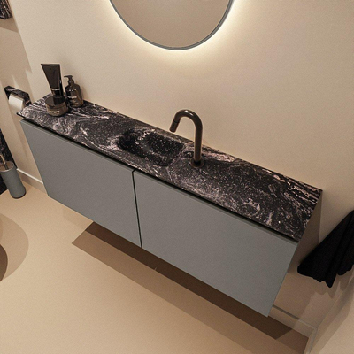 MONDIAZ TURE-DLUX 120cm toiletmeubel Smoke. EDEN wastafel Lava positie midden. Met 1 kraangat.