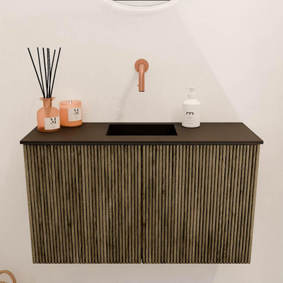 Mondiaz JOYA 70cm meuble de toilette - couleur Dusk - Vasque FAYE position Milieu Sans trou de robinet couleur Urban