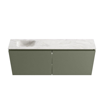 MONDIAZ TURE-DLUX 120cm toiletmeubel Army. EDEN wastafel Ostra positie links. Met 1 kraangat.