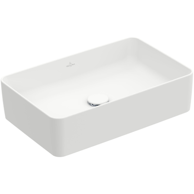 Villeroy & Boch Collaro opzetwastafel rechthoekig - 56x36cm - zonder overloop - zonder kraangat CeramicPlus - Stone White (mat wit)