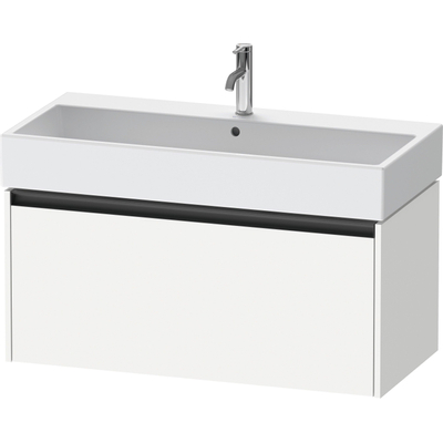 Duravit Ketho.2 Wastafelonderbouwkast - met 1 lade - 98.4x46x44cm - met greep antraciet - wit mat