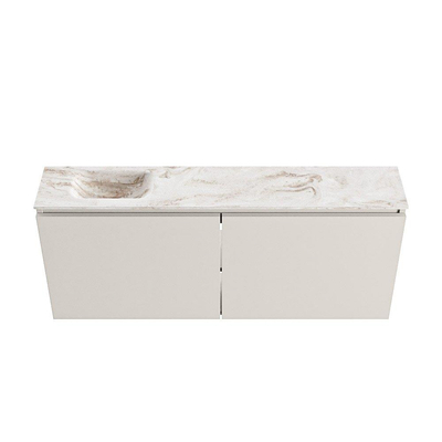 MONDIAZ TURE-DLUX 120cm toiletmeubel Linen. EDEN wastafel Frappe positie links. Zonder kraangat.