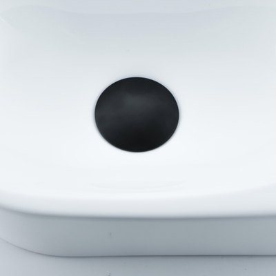 QeramiQ Fuente Ensemble lave-mains - 40x21.5x12cm - droite - lisse - semi-circulaire - 1 trou de robinet - céramique - robinet lave-mains blanc mat - bonde - siphon abaissé - blanc brillant