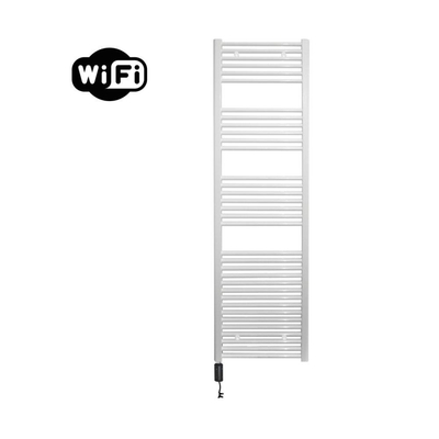 Sanicare HVW Elektrische Radiator - 172x45cm - 920W - wifi - thermostaat - zwart - linksonder - wit