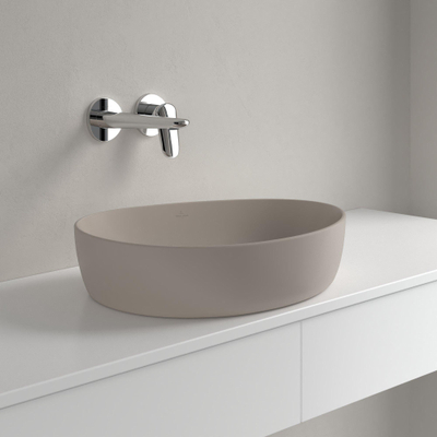 Villeroy & Boch Antao Opzetwastafel - 51x40x14.6cm CeramicPlus - zonder overloop - mat almond (beige)