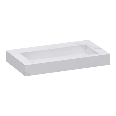 BRAUER Coral lavabo - 80x46x10cm - 1 lavabo - 0 trous de robinet - composite - aspect marbre - Calacatta Gold