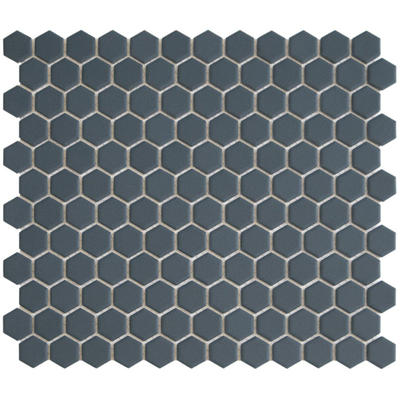The Mosaic Factory Hexagon mozaïektegel - 26x30cm - 5mm - hexagon - R11 - mat navy blue (blauw)