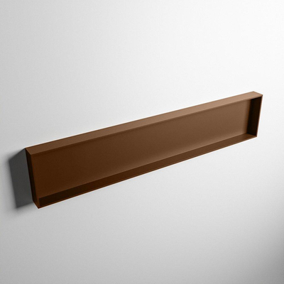 Mondiaz Easy nis 29.5x149.5x8cm - inbouw/opbouw - 1 open vak - Solid surface - Rust