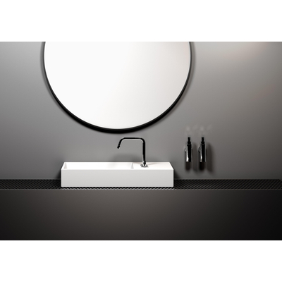 Clou Wash Me lavabo 75x32cm trous de robinetterie pré-percés aluite Blanc mat