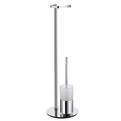 Smedbo Outline Ensemble balai WC - 23x78x23cm - Laiton massif Chrome