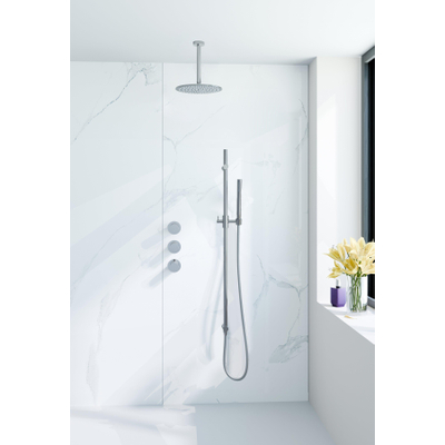 Fortifura Nebbio opbouw regendoucheset – 20 cm plafondbuis – 1-stands staafhanddouche – glijstang 90 cm – chroom