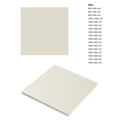 Xenz Flat Zero douchevloer - 120x90x4 - Acryl - pergamon
