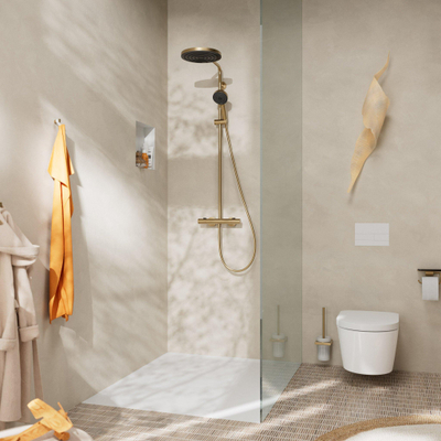 Hansgrohe Pulsify S Puro Puro1jet - showerpipe - ecosmart - 260 - thermostatisch - 3jet - handdouche en doucheslang - 160cm - thermostaat - geborsteld brons