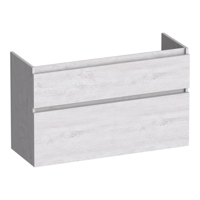 BRAUER Delight meuble sous lavabo peu profond - 100x39x60cm - 2 tiroirs softclose - sans poignée - 1 découpe pour le siphon - Forest Seashell