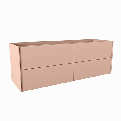 Mondiaz TENCE wastafelonderkast - 140x45x50cm - 4 lades - uitsparing links - push to open - softclose - Rosee