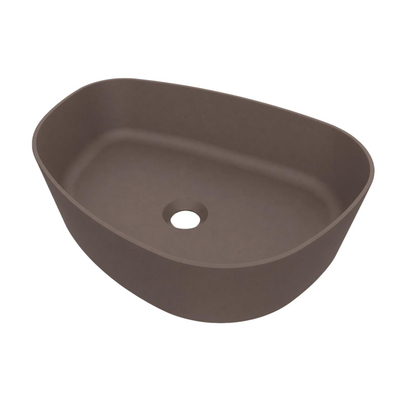 Arcqua Rocker waskom - opbouw - organisch rechts - 50x37cm - mat mokka