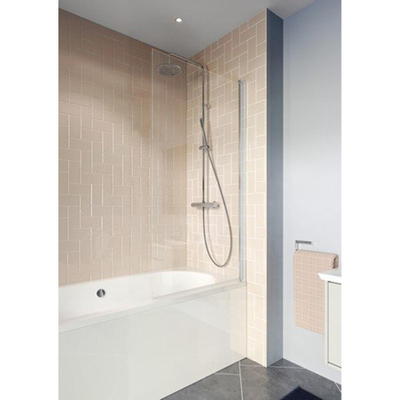 Crosswater Clear 6 badwand 80x150cm met 6mm veiligheidsglas zilver aluminium