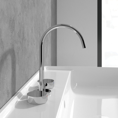 Villeroy & Boch Dawn wastafeluitloop set - zonder pop up afvoergarnituur - hoogglans chroom