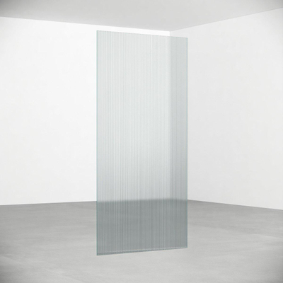 FortiFura Galeria Paroi latérale - 30x200cm - verre nervuré - 8mm - avec profilé d'angle - Laiton brossé
