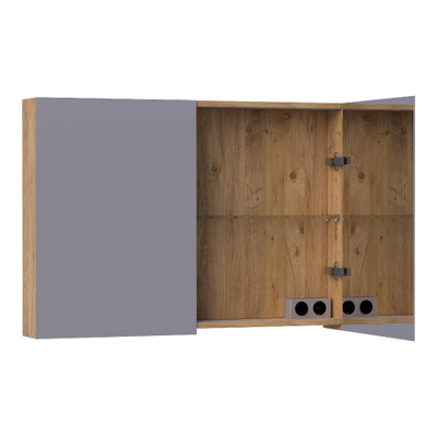 BRAUER Impress armoire de toilette - 100x70x15cm - sans éclairage - 2 portes miroir double face - Château