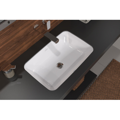 Villeroy & boch architectura lavabo à poser 62x42x18cm rectangle avec trou de trop-plein céramique blanc alpin brillant