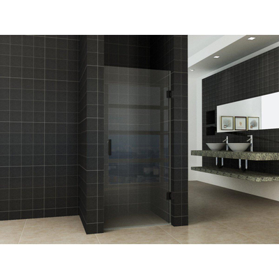 Wiesbaden Less Porte de niche sans profil 90x200cm verre 8mm avec revêtement NANO noir mat