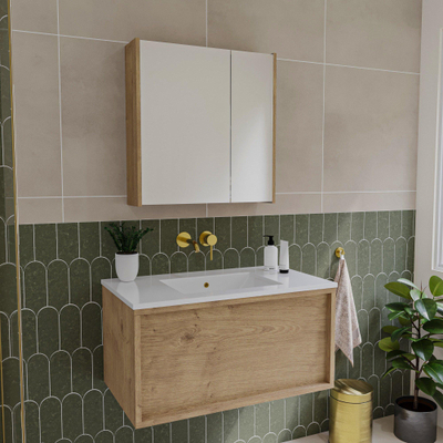 Saniclass Holz Atelier armoire de toilette – avec panneaux latéraux – Chêne natural