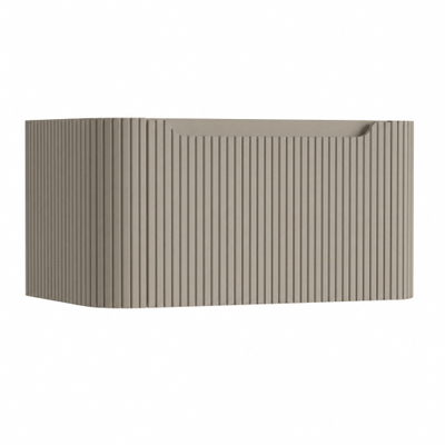 H&R Badmeubelen Juice Wastafelonderkast - 80x45x40cm - afgeronde hoeken - 3D-front - 1 lade - geïntegreerde greep - olive