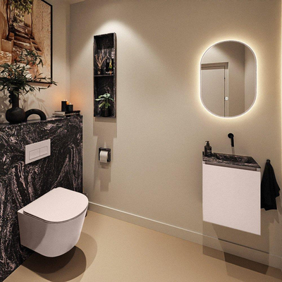 MONDIAZ TURE-DLUX 40cm toiletmeubel Rosee. EDEN wastafel Lava positie rechts. Zonder kraangat.
