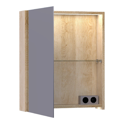 BRAUER Impress Deluxe armoire de toilette – 59 x 70 x 15 cm – LED indirecte – ouverture à gauche – Sunlit