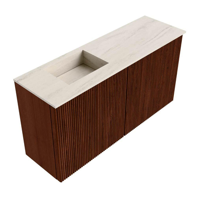 Mondiaz JOYA-DLUX Meuble de toilette 80cm - couleur Ruby - Vasque FAYE position Gauche 1 trou de robinet couleur Meli