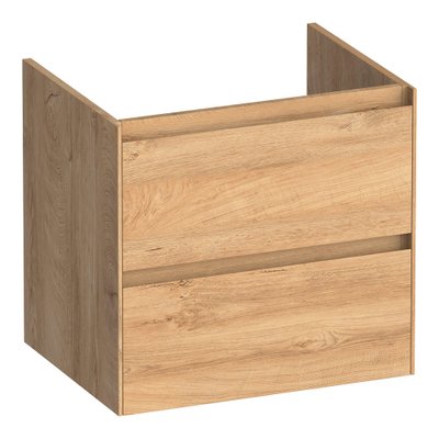 BRAUER Inspire wastafelonderkast 60 2 softclose lades - greeploos - 1 sifon uitsparing - Forest Tan