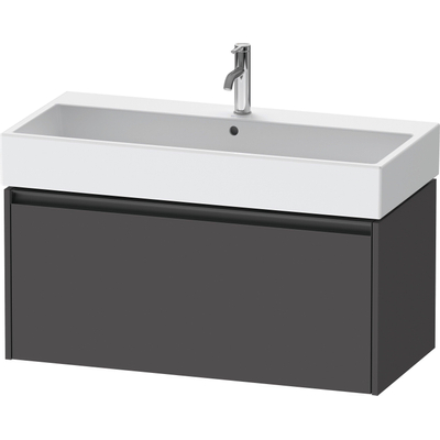 Duravit Ketho.2 Wastafelonderbouwkast - met 1 lade - 98.4x46x44cm - met greep antraciet - grafiet mat