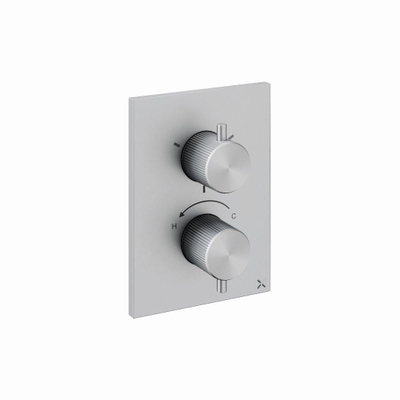 Crosswater 3ONE6 Inbouwthermostaat - 2 knoppen - 3 functies - met inbouwdeel - geborsteld RVS