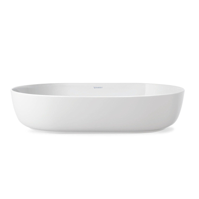 Duravit Luv lavabo à poser 60x40cm sans trou de robinetterie bord rectifié blanc